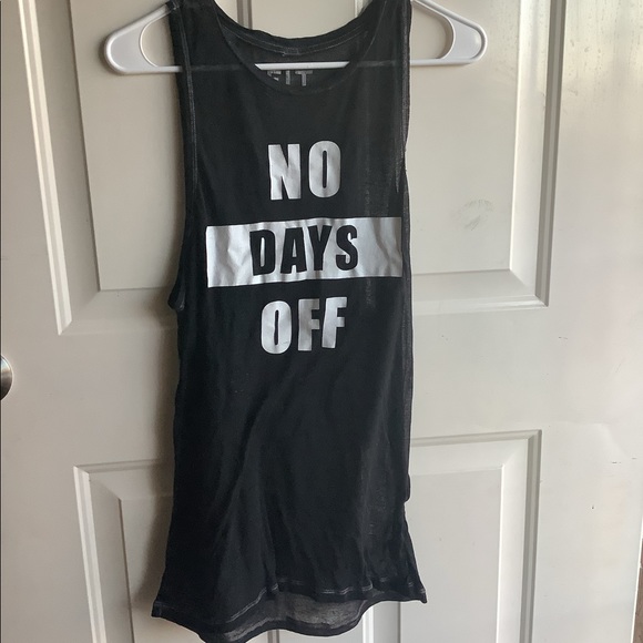 F.I.T. (fashion inspire train) NO DAYS OFF Women's Black Active Tank - Picture 3 of 4